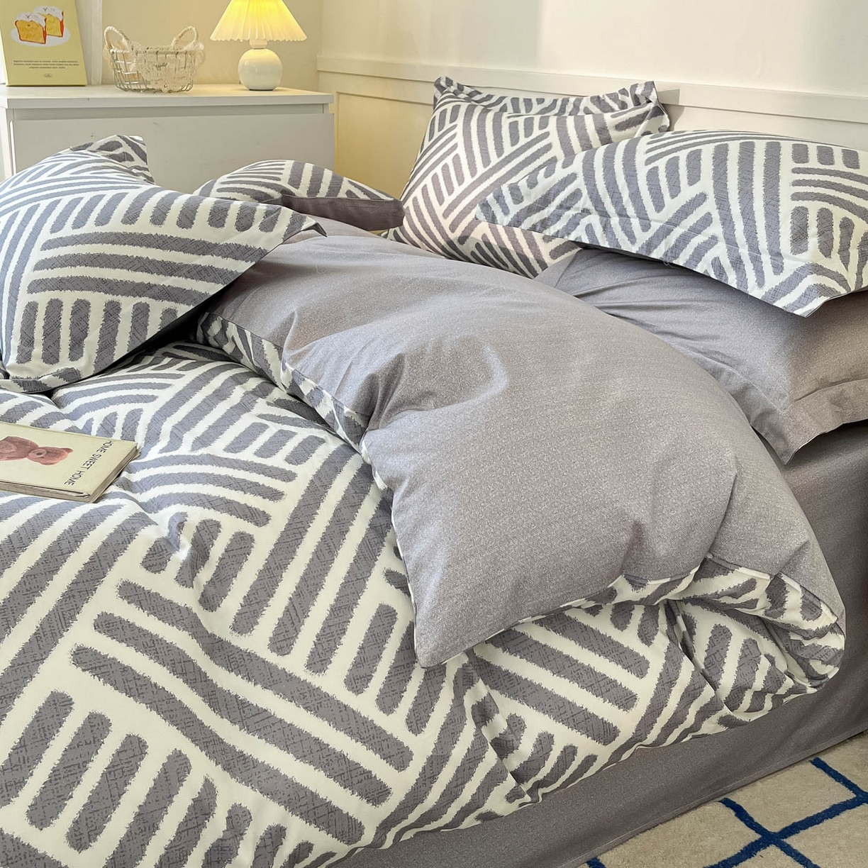 91家纺网 家纺一手货源 找家纺 涵宸家纺 2026新款亲肤舒适全棉印花单被套-68系列 总 D洛伊-灰