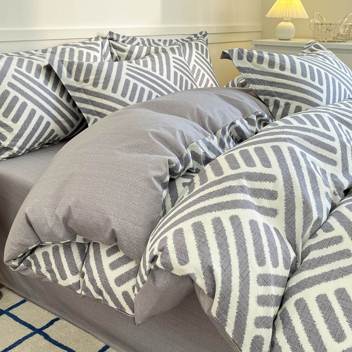 91家纺网 家纺一手货源 找家纺 涵宸家纺 2026新款亲肤舒适全棉印花单被套-68系列 总 D洛伊-灰