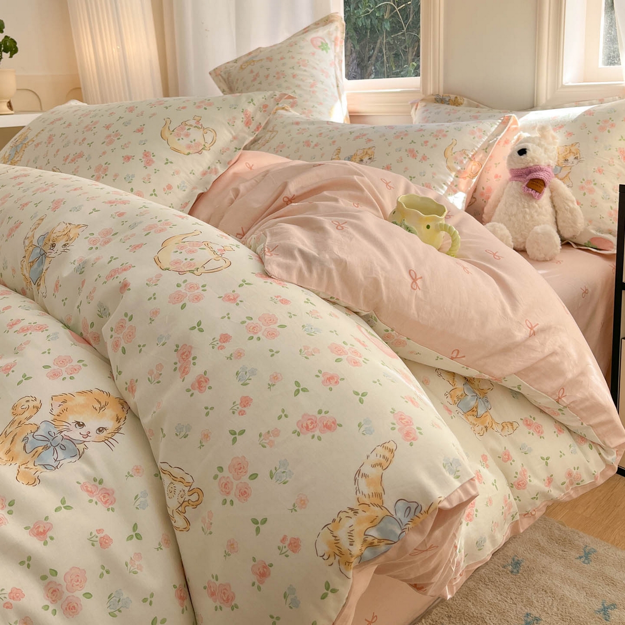 涵宸家纺 2026新款亲肤舒适全棉印花单被套-68系列 总 B萌小喵