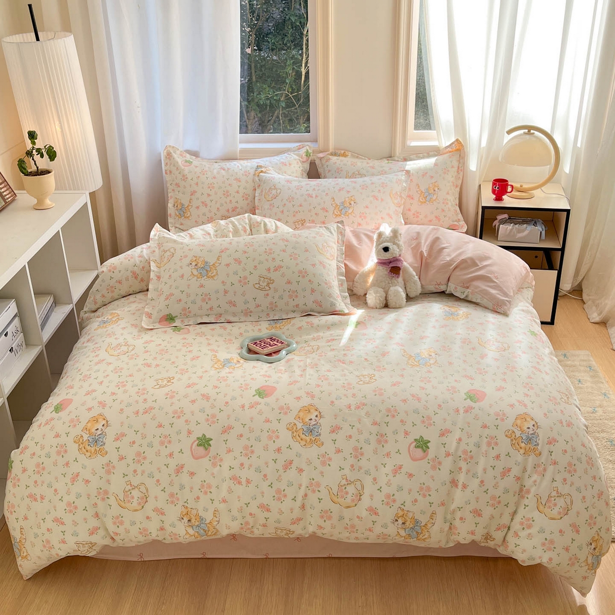 91家纺网 家纺一手货源 找家纺 涵宸家纺 2026新款亲肤舒适全棉印花单被套-68系列 总 B萌小喵