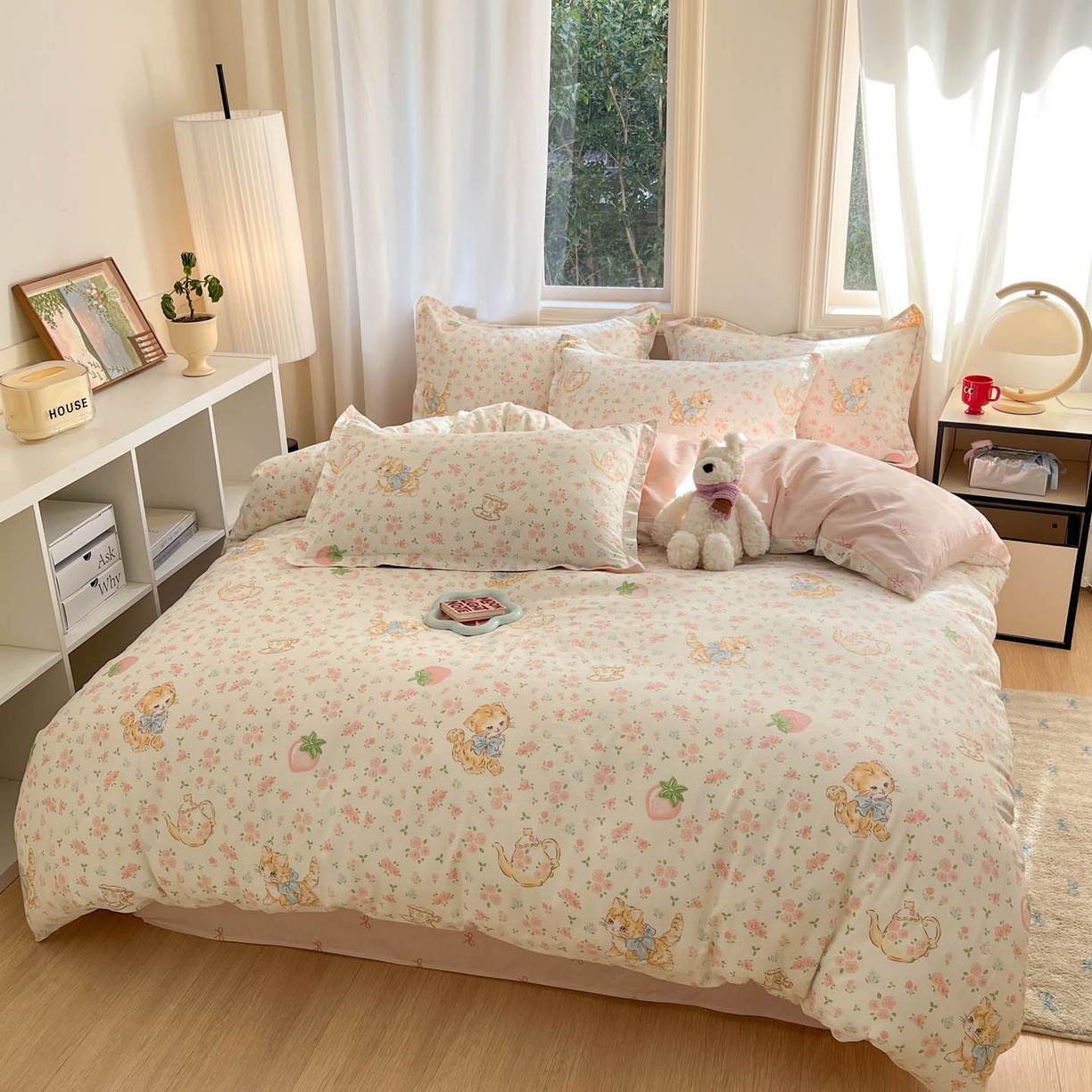 91家纺网 家纺一手货源 找家纺 涵宸家纺 2026新款亲肤舒适全棉印花单被套-68系列 总 B萌小喵