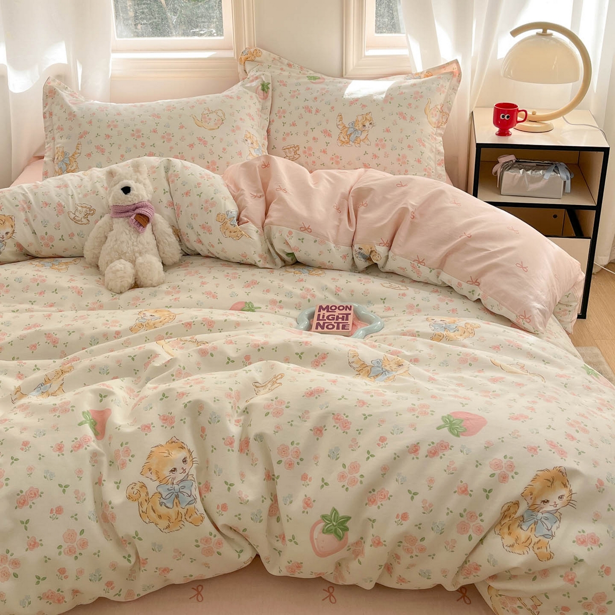 91家纺网 家纺一手货源 找家纺 涵宸家纺 2026新款亲肤舒适全棉印花单被套-68系列 总 B萌小喵