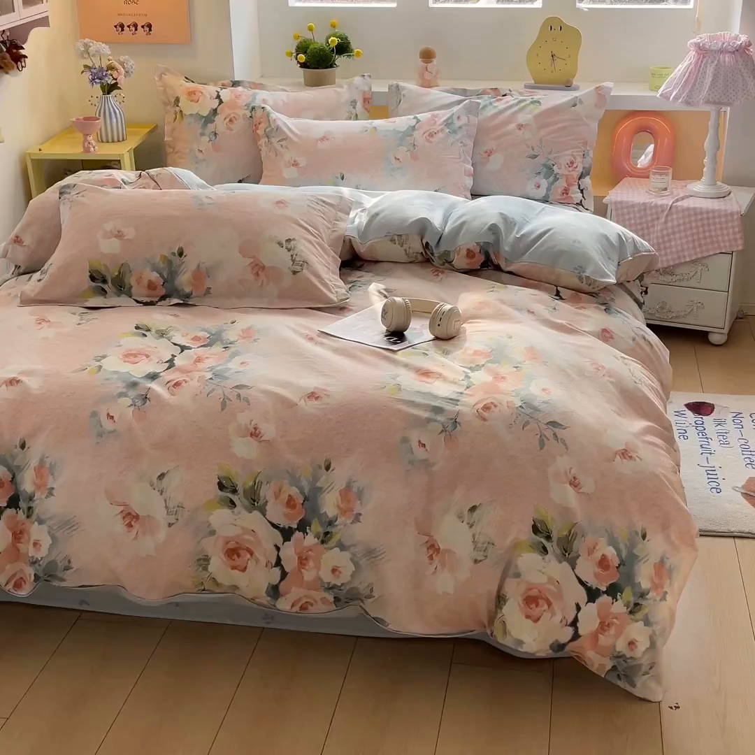 91家纺网 家纺一手货源 找家纺 涵宸家纺 2025新款亲肤舒适全棉印花四件套-68系列 总 F若兰