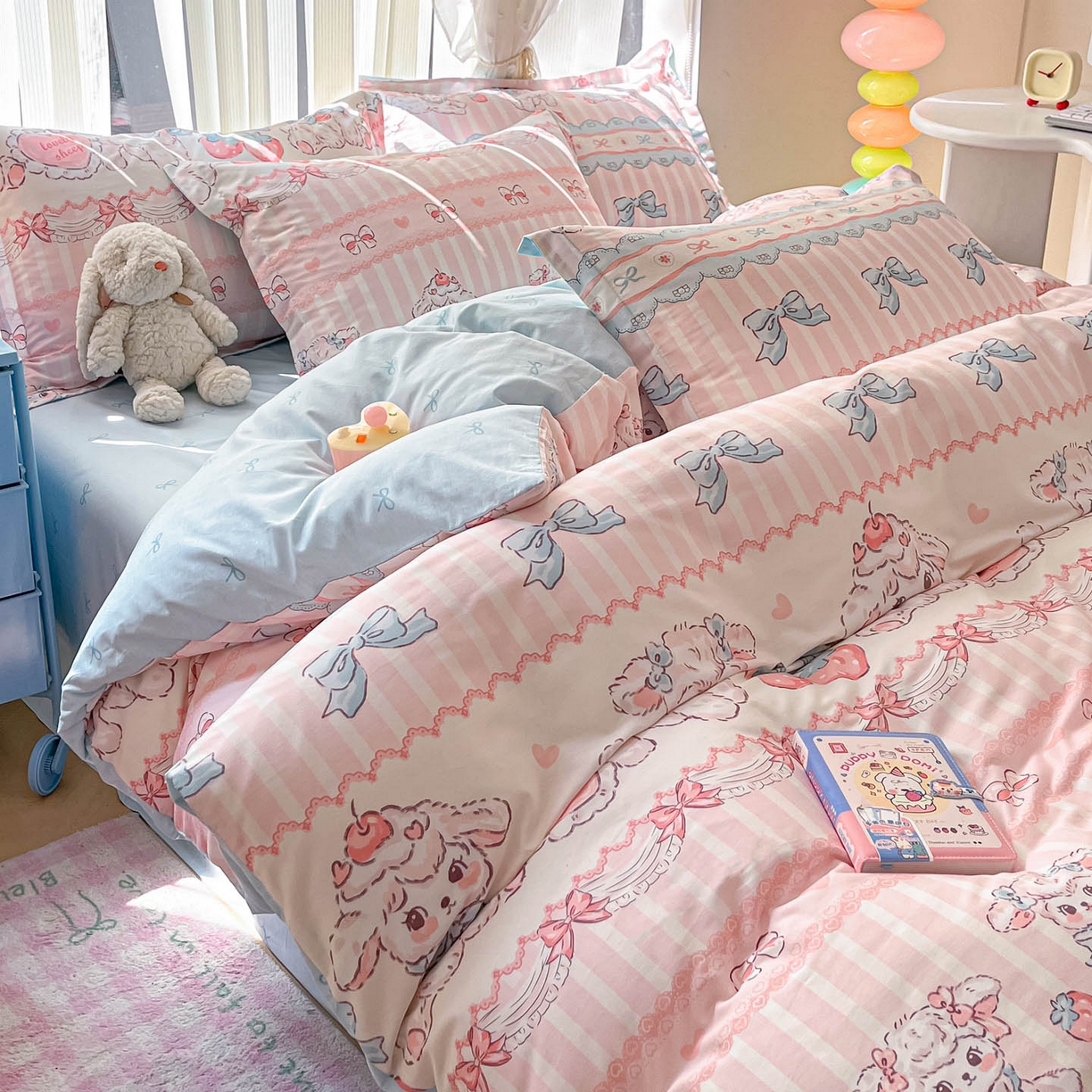 91家纺网 家纺一手货源 找家纺 涵宸家纺 2025新款亲肤舒适全棉印花四件套-68系列 总 A草莓小羊