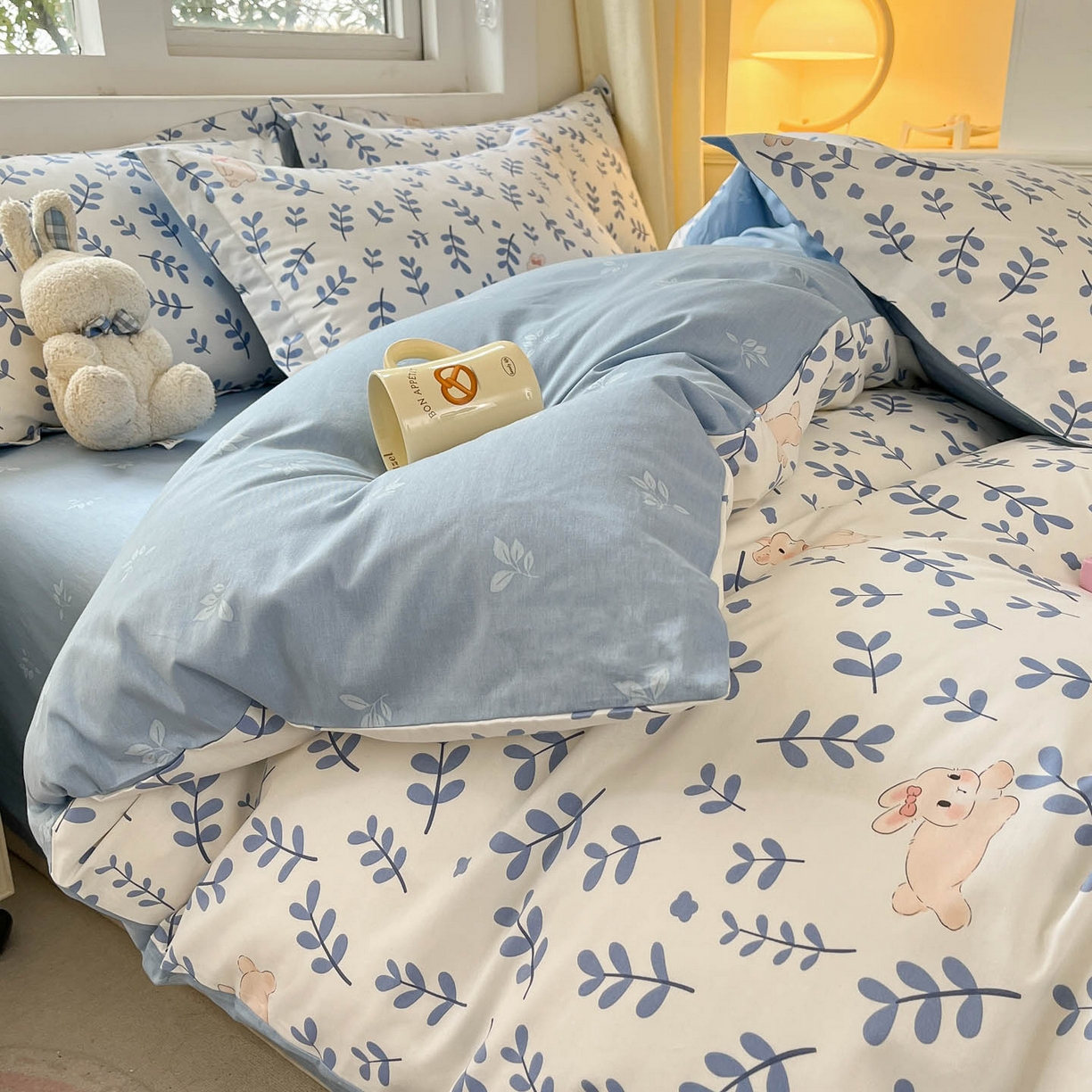 91家纺网 家纺一手货源 找家纺 涵宸家纺 2025新款亲肤舒适全棉印花四件套-68系列 总 A兔影