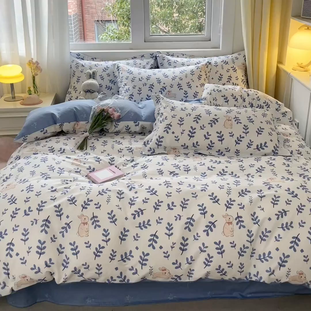 91家纺网 家纺一手货源 找家纺 涵宸家纺 2025新款亲肤舒适全棉印花四件套-68系列 总 A兔影