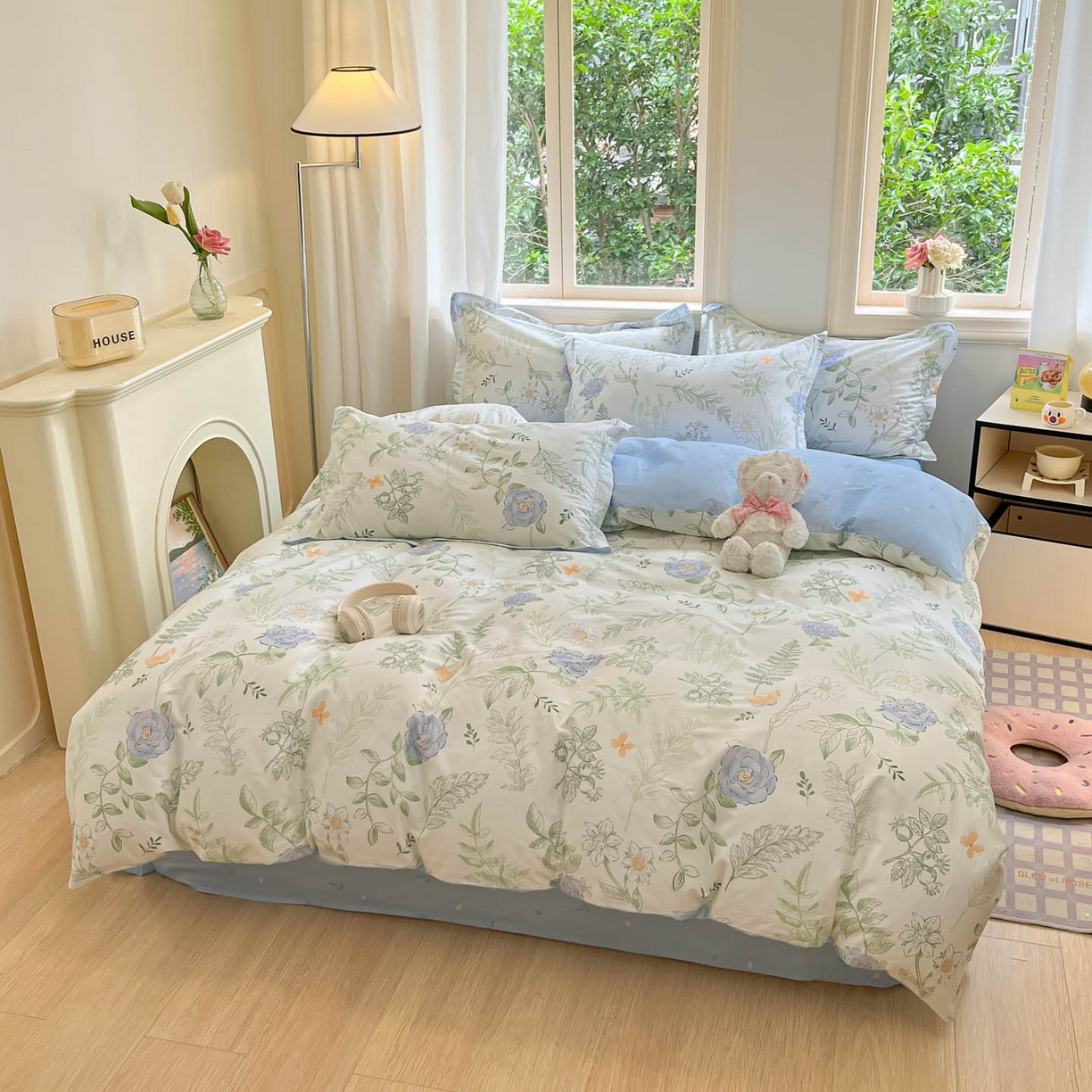 91家纺网 家纺一手货源 找家纺 涵宸家纺 2025新款亲肤舒适全棉印花四件套-68系列 总 B花仙子