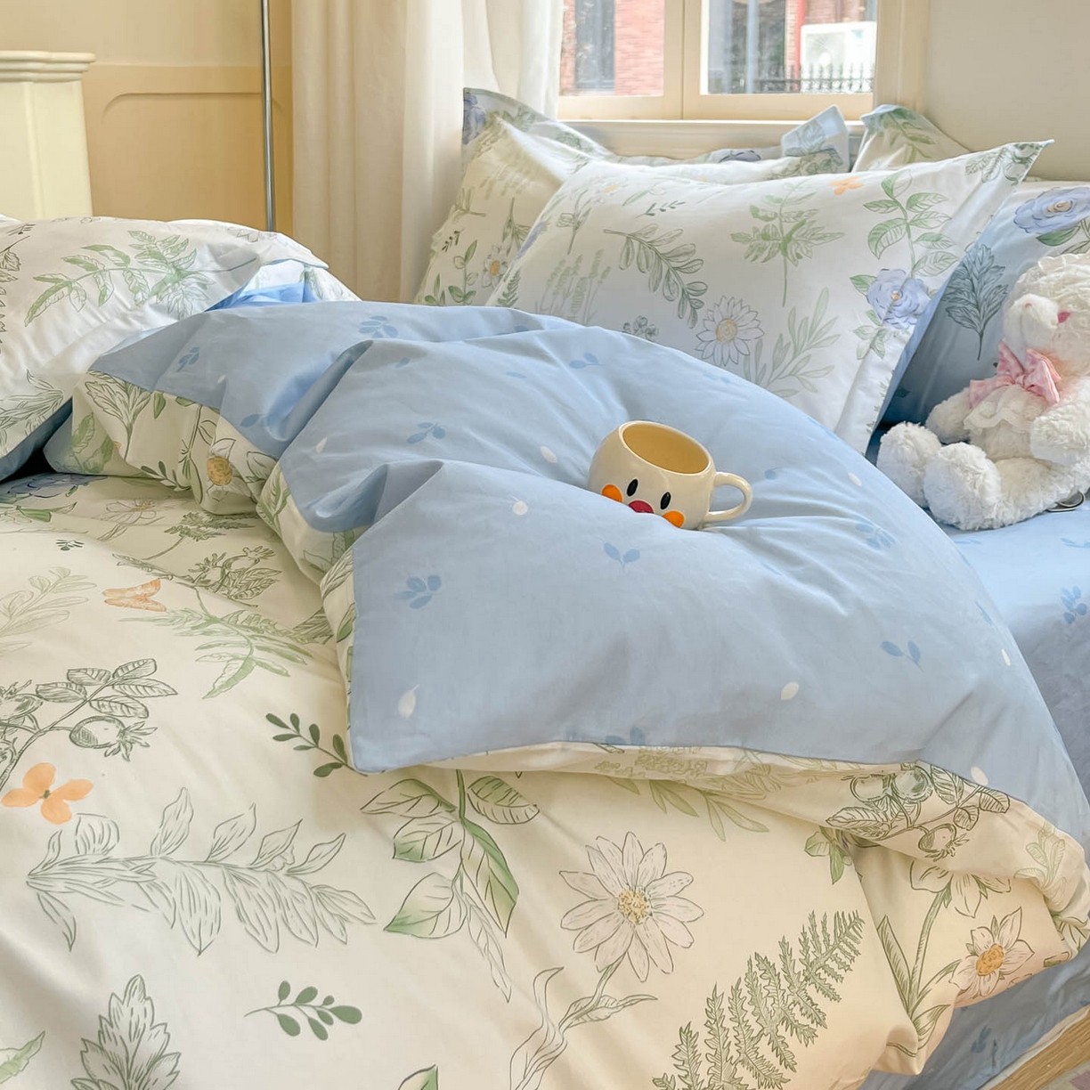 91家纺网 家纺一手货源 找家纺 涵宸家纺 2025新款亲肤舒适全棉印花四件套-68系列 总 B花仙子