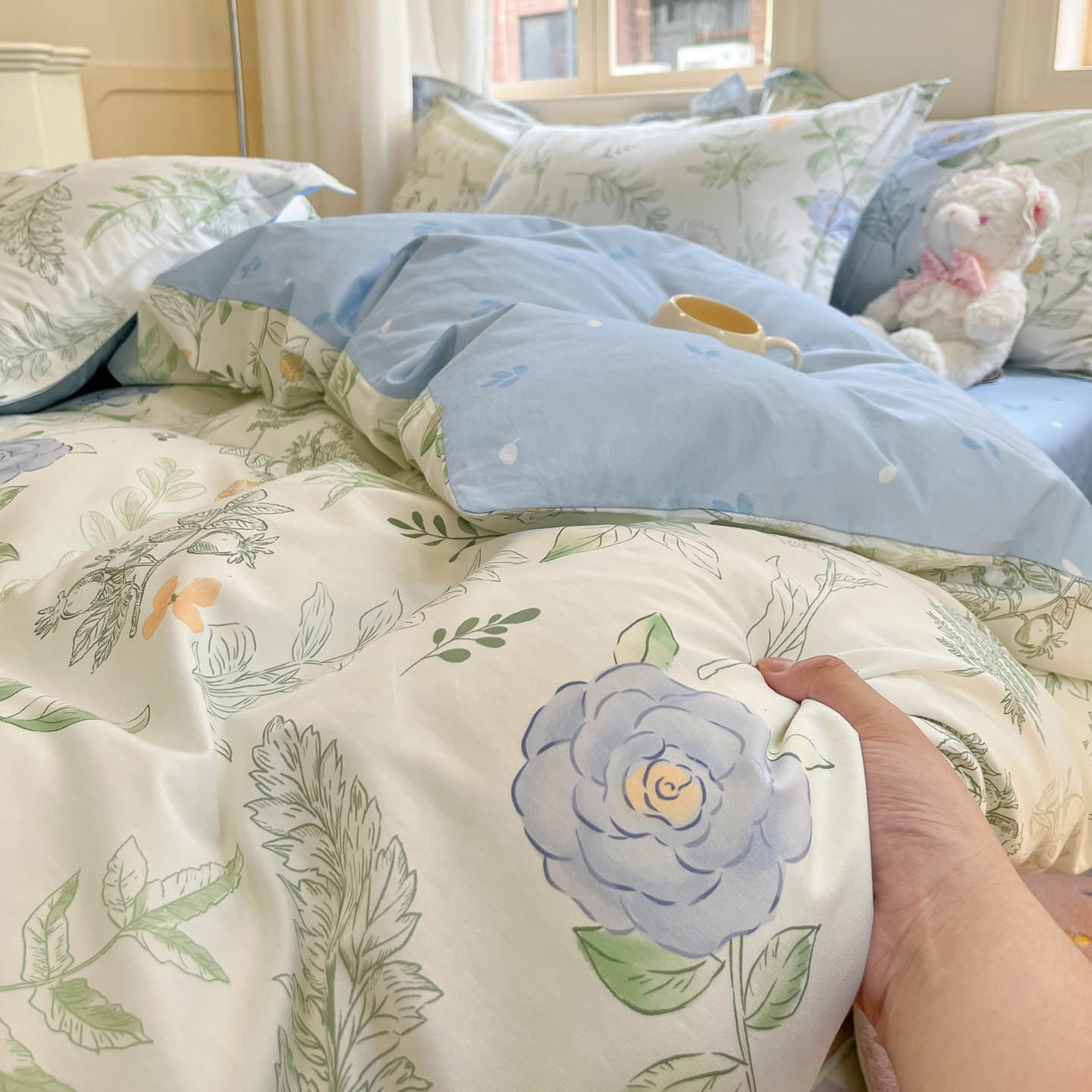 91家纺网 家纺一手货源 找家纺 涵宸家纺 2025新款亲肤舒适全棉印花四件套-68系列 总 B花仙子