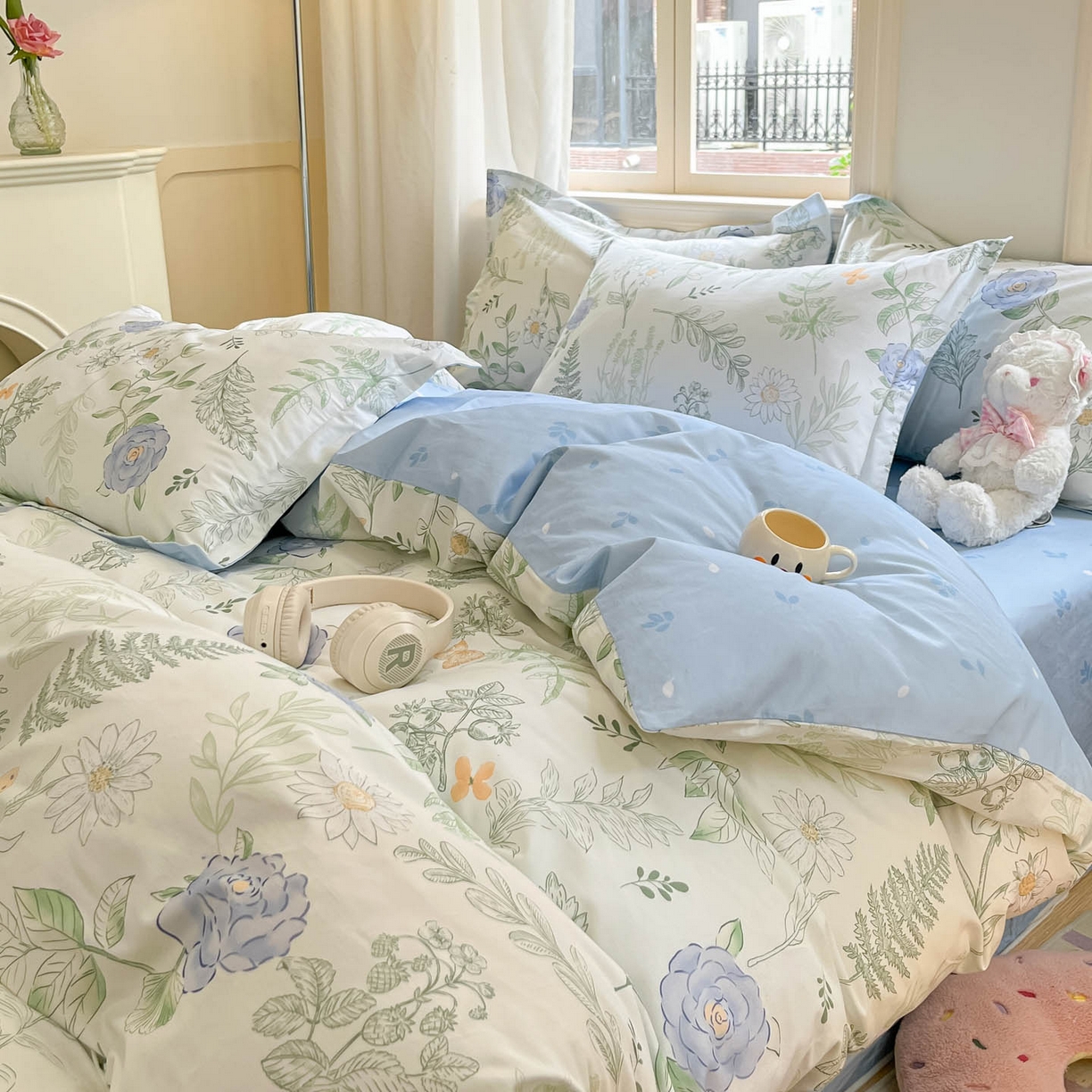 91家纺网 家纺一手货源 找家纺 涵宸家纺 2025新款亲肤舒适全棉印花四件套-68系列 总 B花仙子