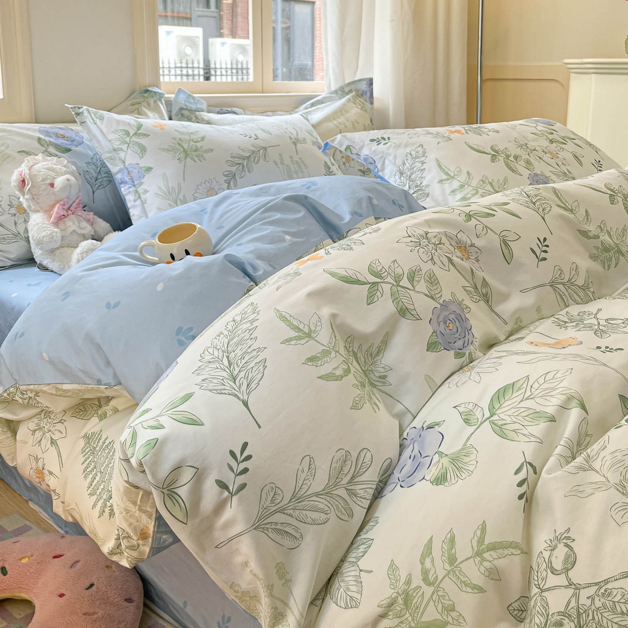 91家纺网 家纺一手货源 找家纺 涵宸家纺 2025新款亲肤舒适全棉印花四件套-68系列 总 B花仙子