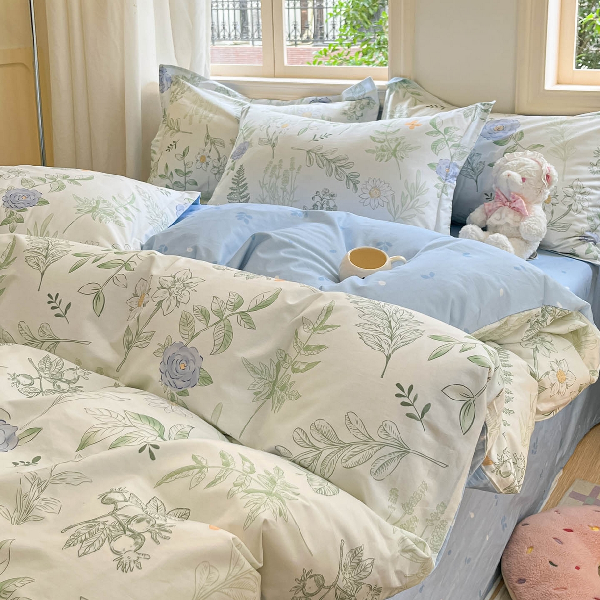 91家纺网 家纺一手货源 找家纺 涵宸家纺 2025新款亲肤舒适全棉印花四件套-68系列 总 B花仙子