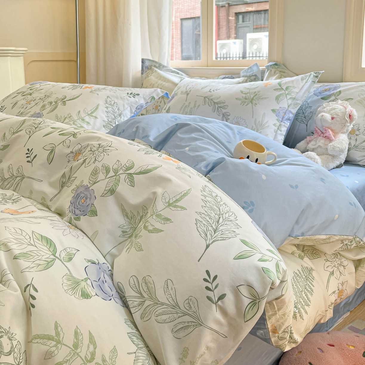 91家纺网 家纺一手货源 找家纺 涵宸家纺 2025新款亲肤舒适全棉印花四件套-68系列 总 B花仙子