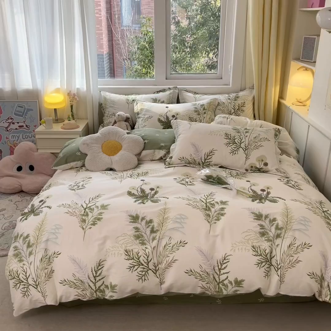 91家纺网 家纺一手货源 找家纺 涵宸家纺 2025新款亲肤舒适全棉印花四件套-68系列 总 B金秋