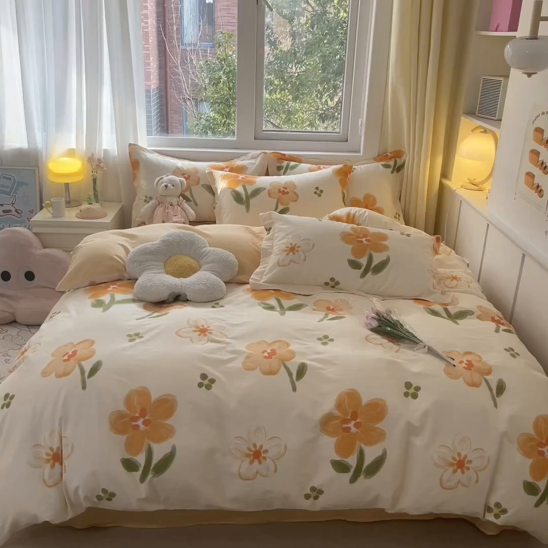 91家纺网 家纺一手货源 找家纺 涵宸家纺 2025新款亲肤舒适全棉印花四件套-68系列 总 B香榭