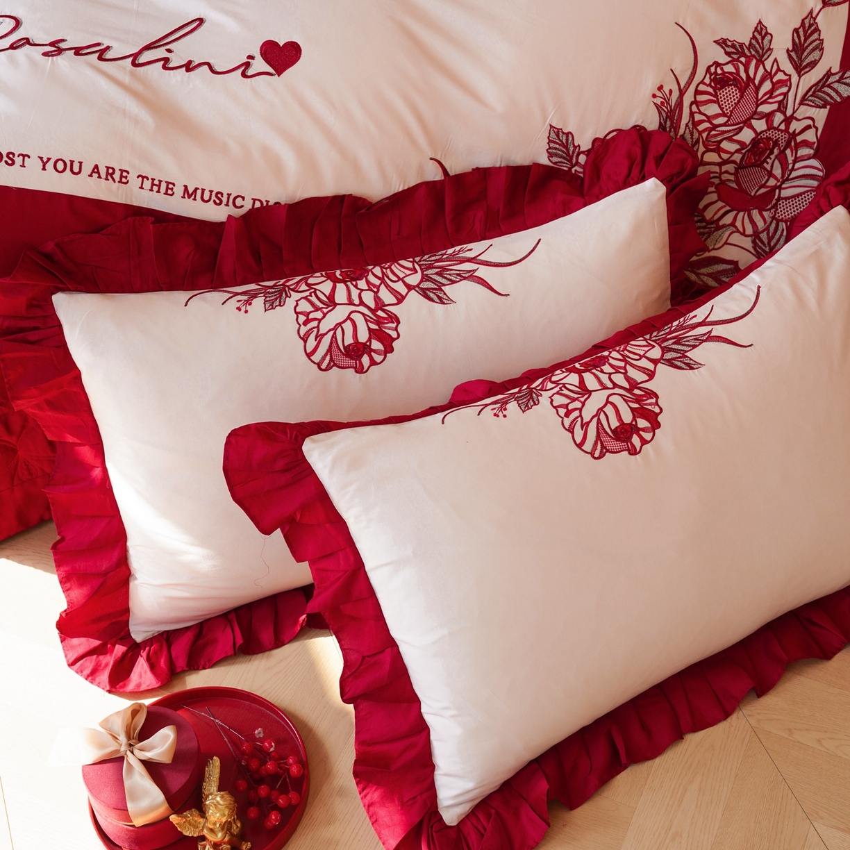 91家纺网 家纺一手货源 找家纺 （总）甜咪咪婚庆 2026新品婚庆50s长绒棉全棉纯棉床单床盖款结婚四件套多件套（提供买家秀）