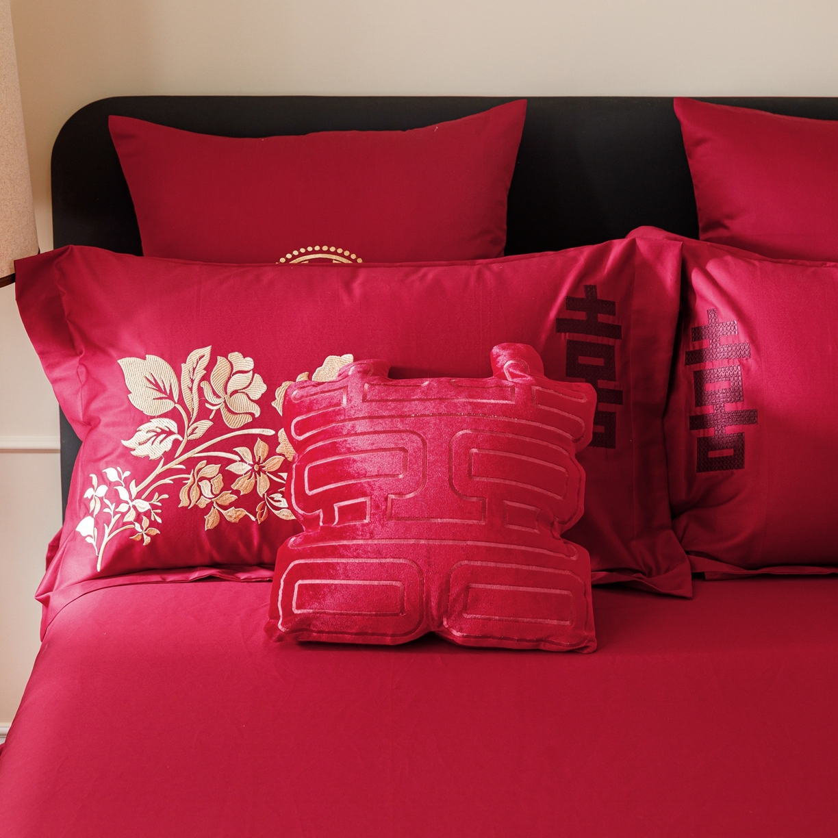 91家纺网 家纺一手货源 找家纺 甜咪咪婚庆 2026新品婚庆50s长绒棉全棉纯棉床单床盖款结婚四件套多件套 永恒爱恋