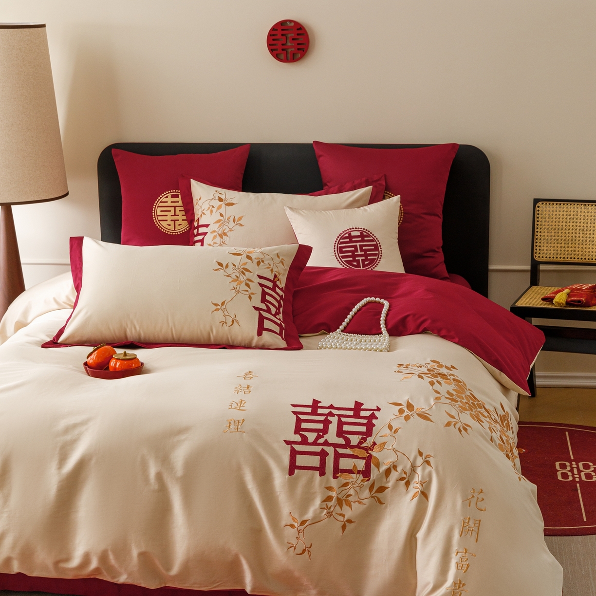 91家纺网 家纺一手货源 找家纺 甜咪咪婚庆 2026新品婚庆50s长绒棉全棉纯棉床单床盖款结婚四件套多件套 十里红妆