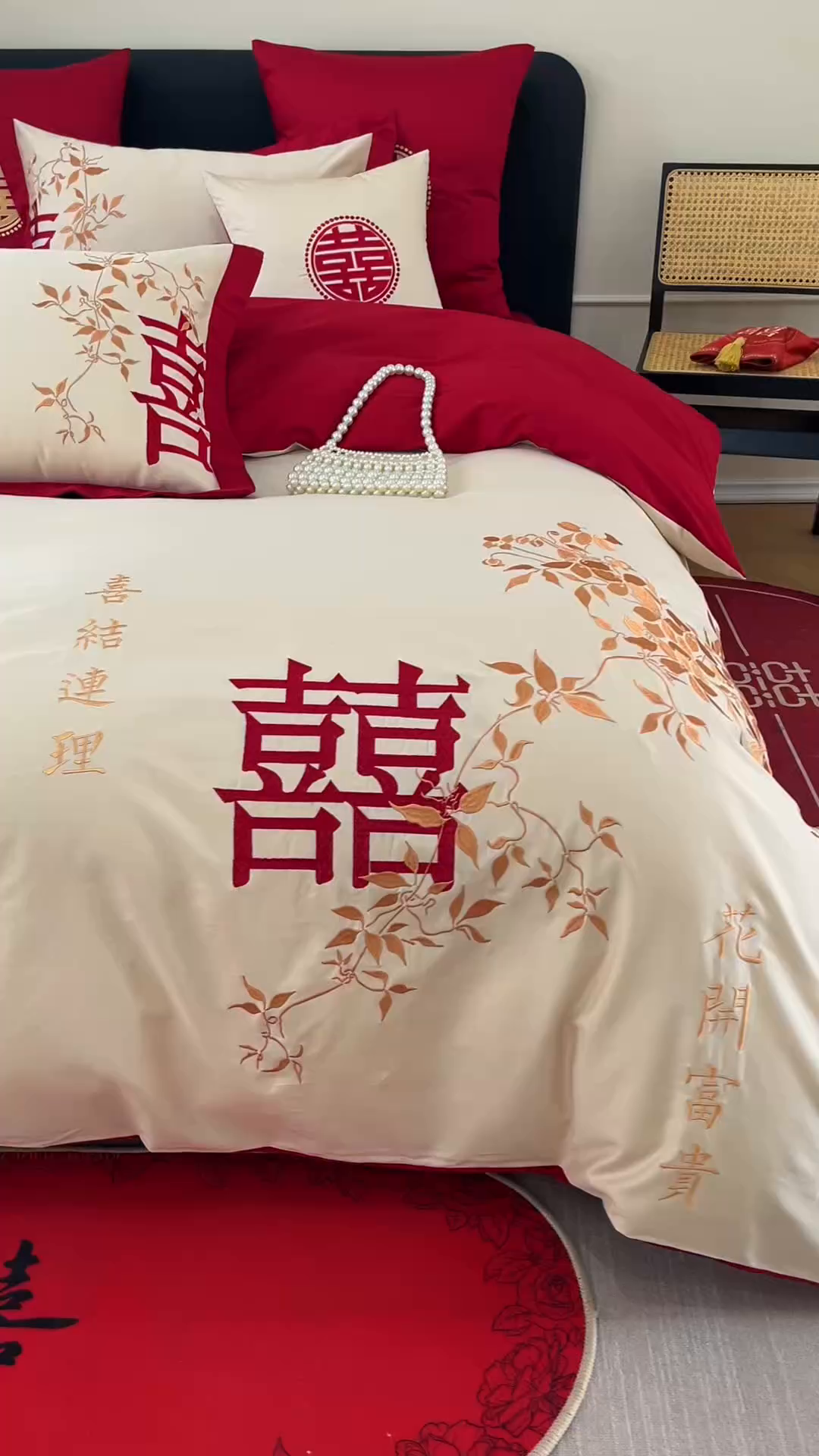 91家纺网 家纺一手货源 找家纺 甜咪咪婚庆 2026新品婚庆50s长绒棉全棉纯棉床单床盖款结婚四件套多件套 十里红妆