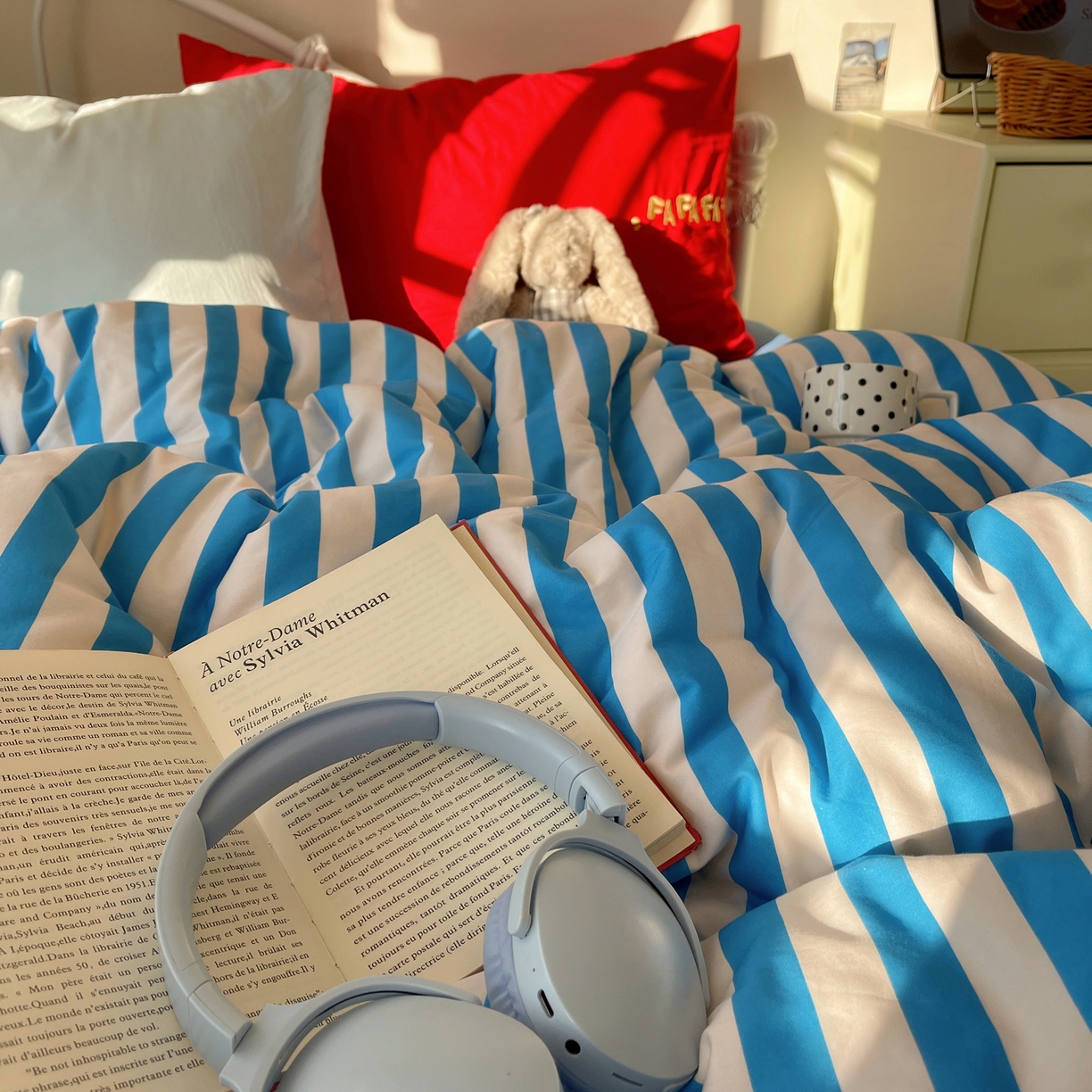 91家纺网 家纺一手货源 找家纺  轻奢坊 2026新年款水洗棉贴布绣四件套-旺福 发财马蓝条