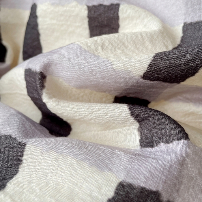 91家纺网 家纺一手货源 找家纺 港岛妹妹 2026新款双层纱格条系列四件套 奶油墨灰格