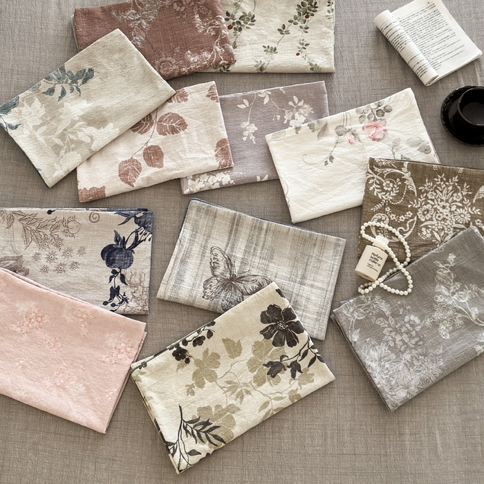 91家纺网 家纺一手货源 找家纺 （总）桔禾家纺 2026新款提花高克重原麻复古水洗亚麻皱皱纱印花四件套