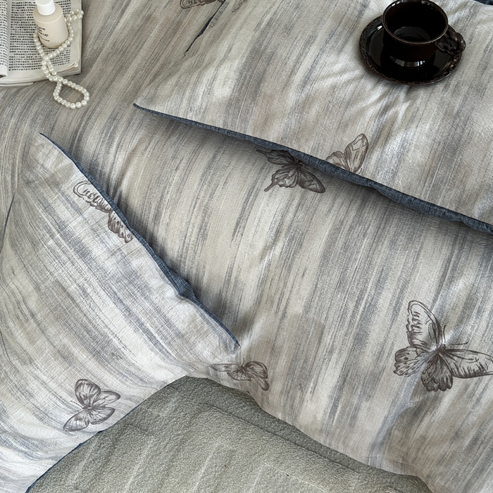 91家纺网 家纺一手货源 找家纺 桔禾家纺 2026新款提花高克重原麻复古水洗亚麻皱皱纱印花四件套 悦阁