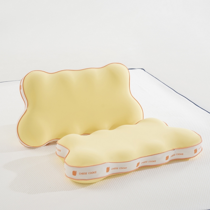 91家纺网 家纺一手货源 找家纺 昕科 2026新款奶油曲奇饼干记忆棉枕-成人记忆棉枕芯饼干枕头 曲奇枕头一对装