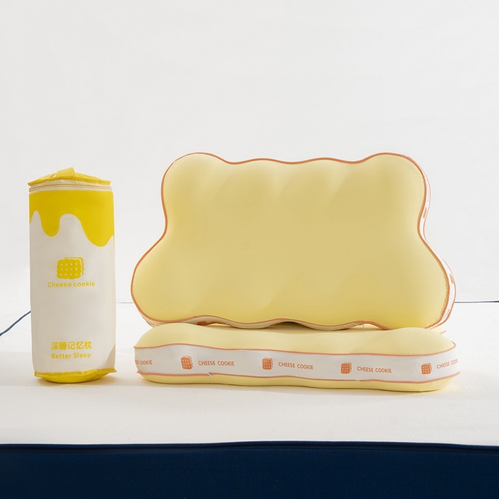 昕科 2026新款奶油曲奇饼干记忆棉枕-成人记忆棉枕芯饼干枕头 曲奇枕头一对装