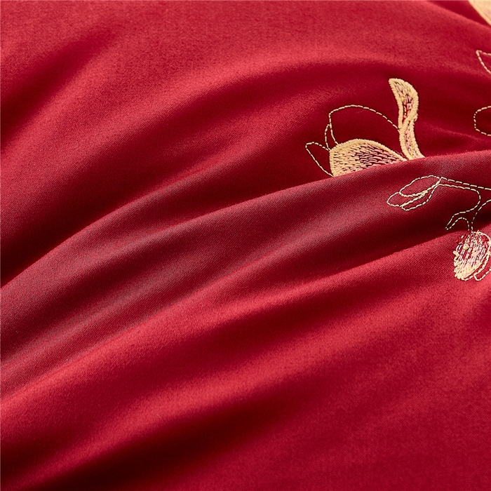 91家纺网 家纺一手货源 找家纺 （总）昕科 2026新款玉兰喜事婚庆枕-大红婚庆喜庆枕芯刺绣结婚枕头