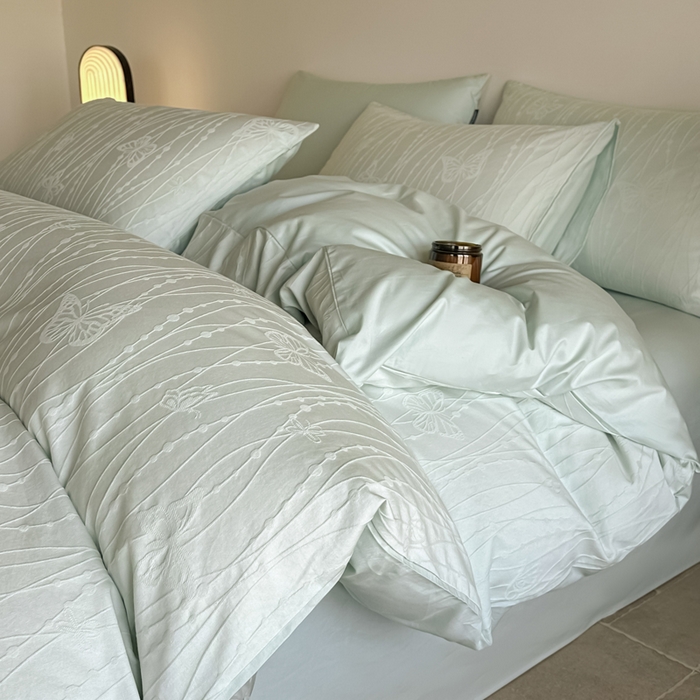 91家纺网 家纺一手货源 找家纺 （总）如一  2026新款60S全棉水洗提花立体厚织浮雕四件套