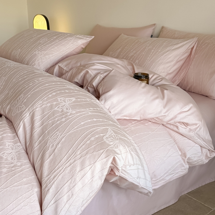 91家纺网 家纺一手货源 找家纺 （总）如一  2026新款60S全棉水洗提花立体厚织浮雕四件套