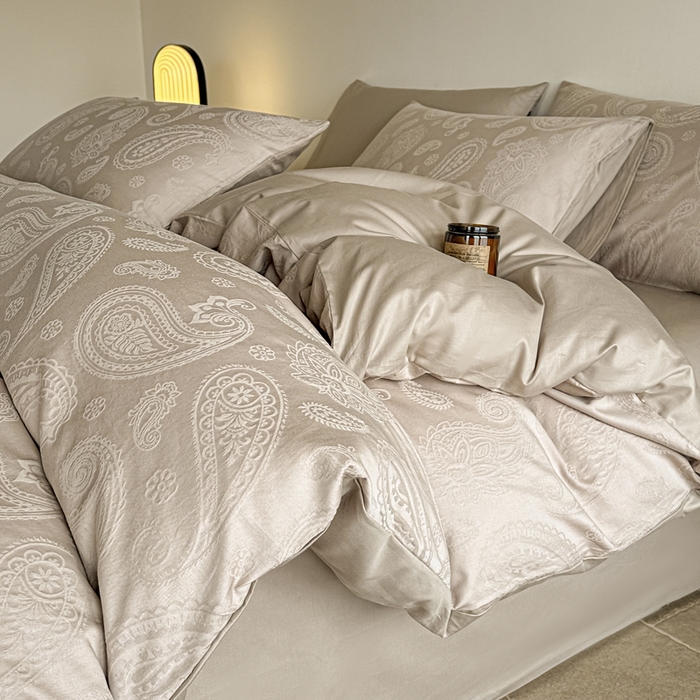 91家纺网 家纺一手货源 找家纺 （总）如一  2026新款60S全棉水洗提花立体厚织浮雕四件套