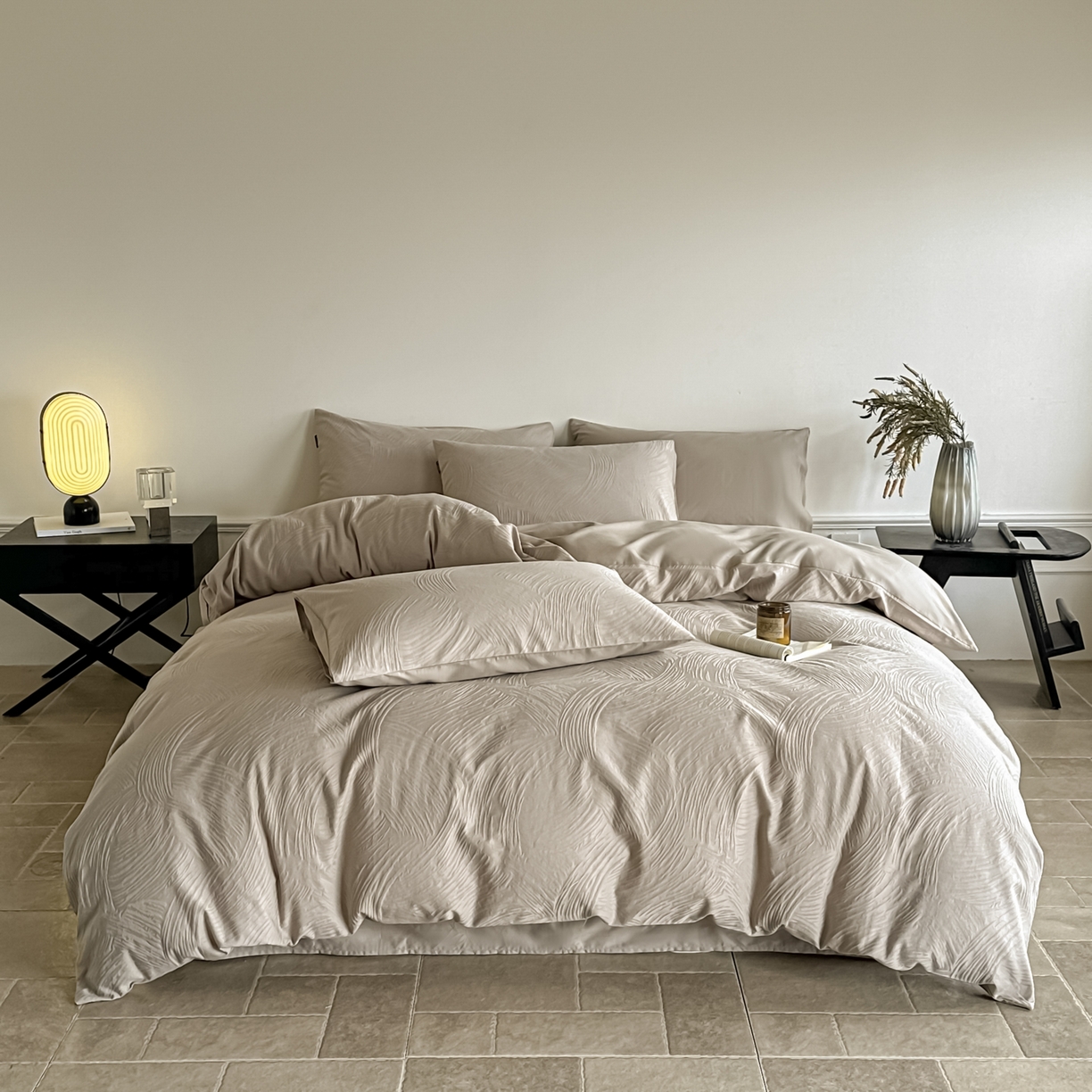 91家纺网 家纺一手货源 找家纺 （总）如一  2026新款60S全棉水洗提花立体厚织浮雕四件套