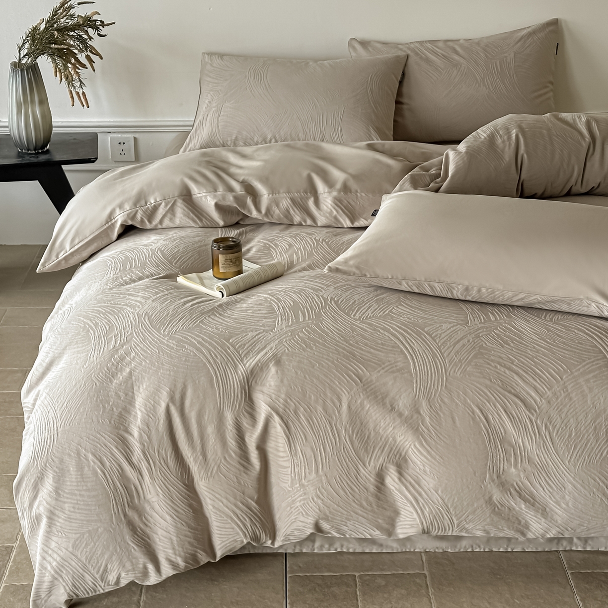 91家纺网 家纺一手货源 找家纺 （总）如一  2026新款60S全棉水洗提花立体厚织浮雕四件套