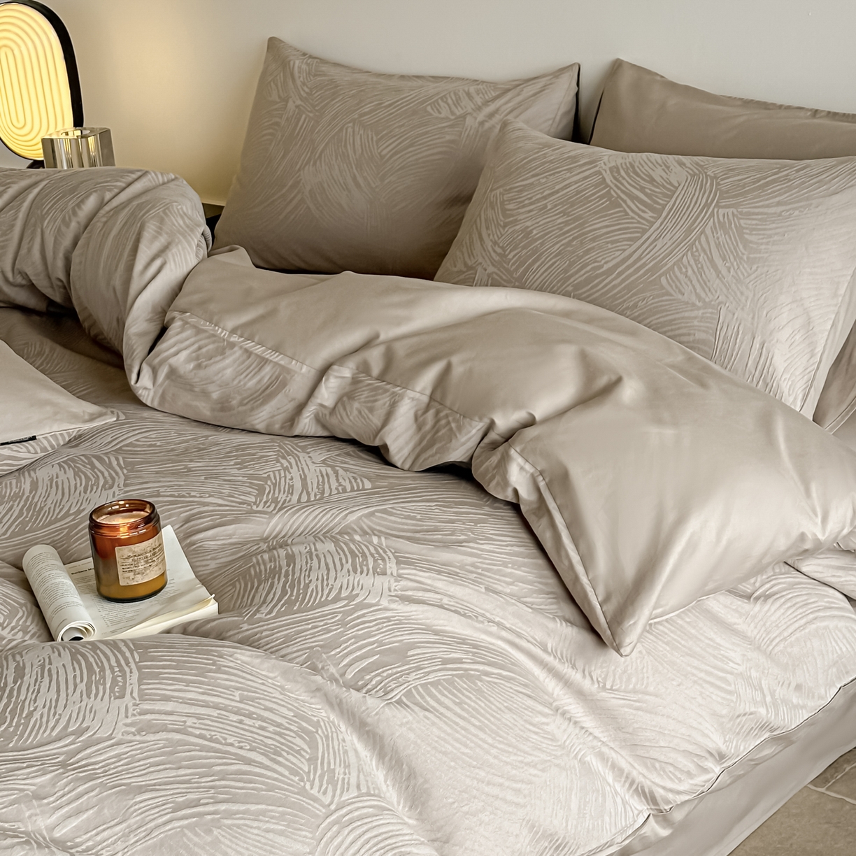 91家纺网 家纺一手货源 找家纺 （总）如一  2026新款60S全棉水洗提花立体厚织浮雕四件套