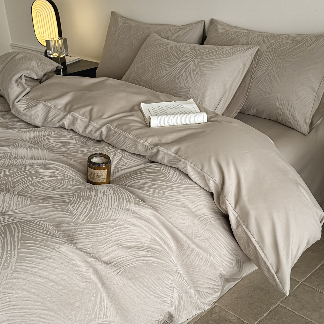 91家纺网 家纺一手货源 找家纺 （总）如一  2026新款60S全棉水洗提花立体厚织浮雕四件套