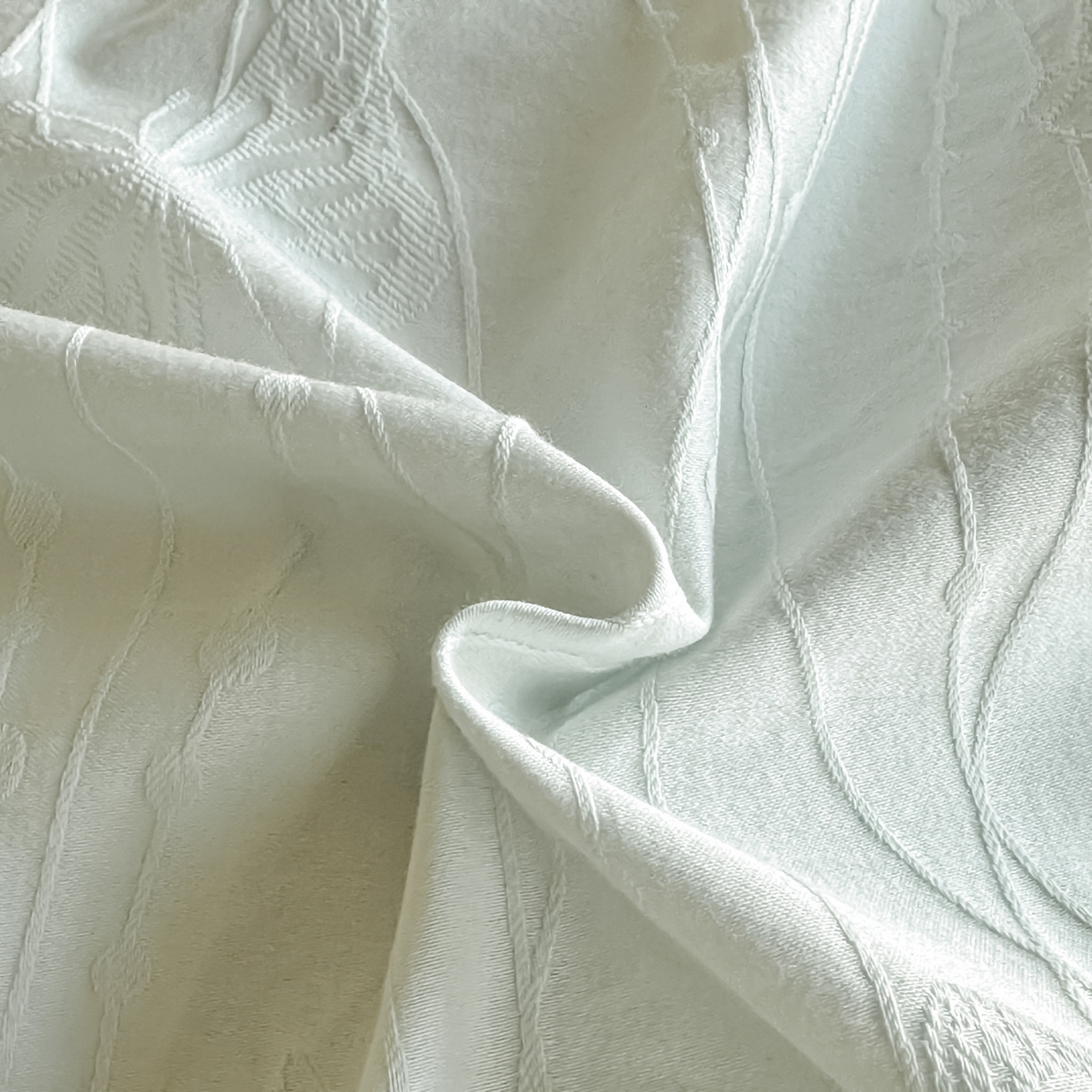 91家纺网 家纺一手货源 找家纺 如一  2026新款60S全棉水洗提花立体厚织浮雕四件套 蝶梦-湖水绿