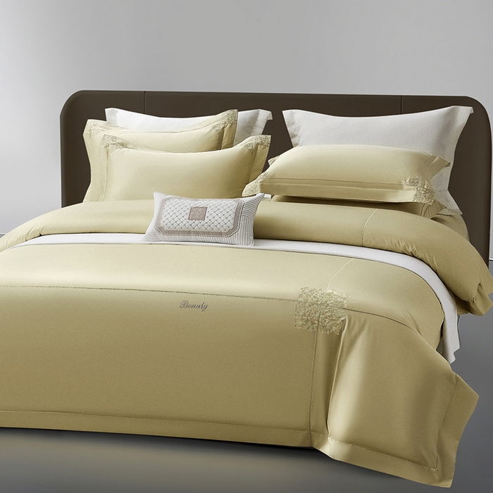 91家纺网 家纺一手货源 找家纺 （总）诗黛尔 2026春夏新款长绒棉刺绣纪凡希系列四件套