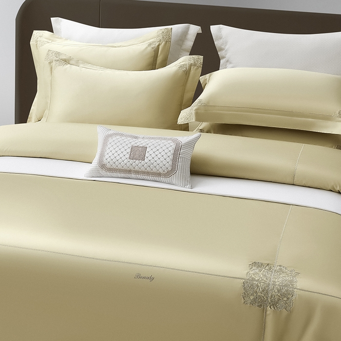 91家纺网 家纺一手货源 找家纺 （总）诗黛尔 2026春夏新款长绒棉刺绣纪凡希系列四件套