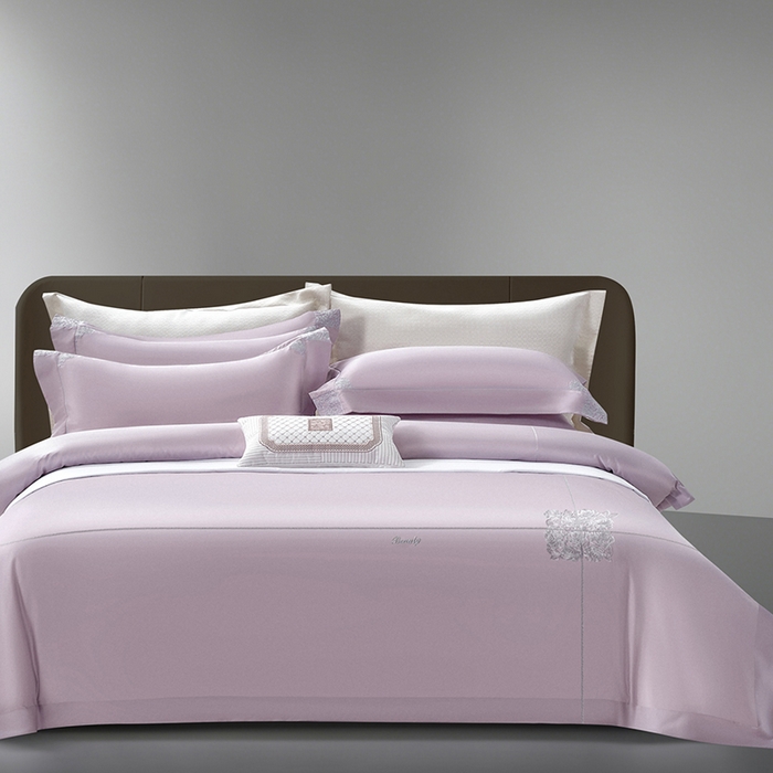 91家纺网 家纺一手货源 找家纺 （总）诗黛尔 2026春夏新款长绒棉刺绣纪凡希系列四件套