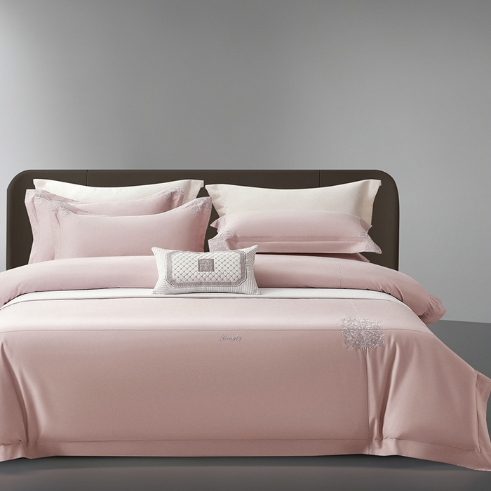 91家纺网 家纺一手货源 找家纺 （总）诗黛尔 2026春夏新款长绒棉刺绣纪凡希系列四件套