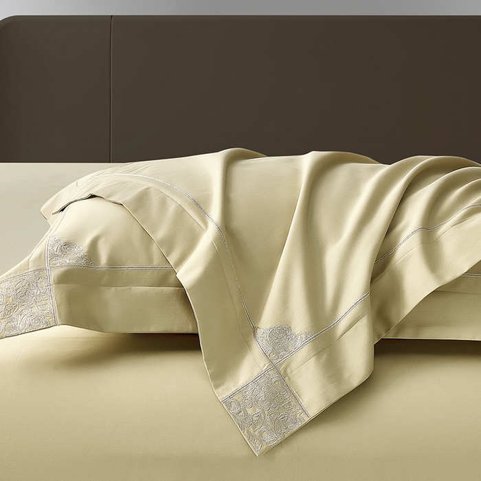 91家纺网 家纺一手货源 找家纺 诗黛尔 2026春夏新款长绒棉刺绣纪凡希系列四件套 纪凡希 橄榄绿