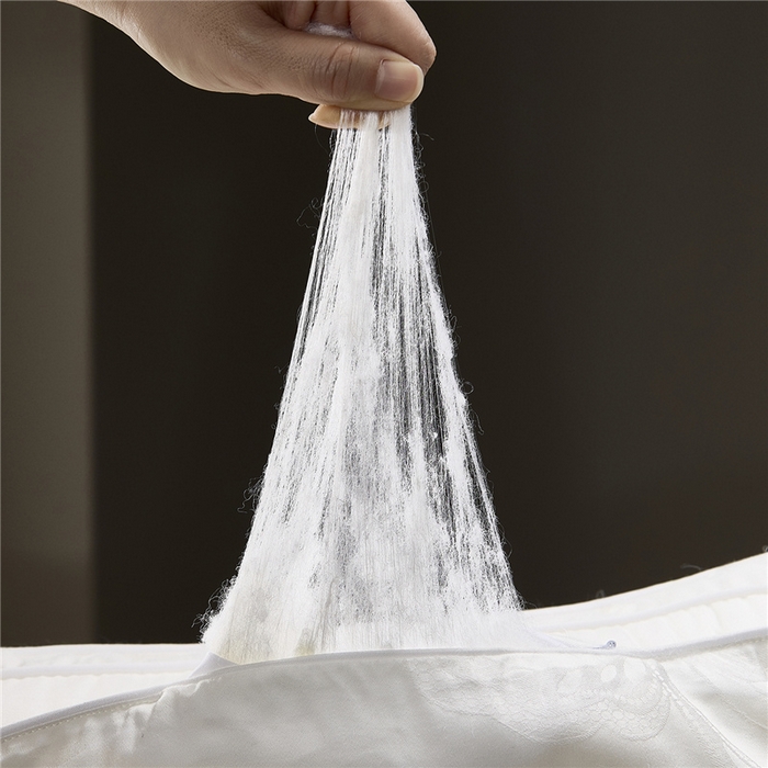 91家纺网 家纺一手货源 找家纺 昕科 2026新款凤尾花蚕丝枕-花朵柞蚕丝枕芯大提花莱赛尔蚕丝枕头 凤尾花蚕丝枕-银河灰/一对装