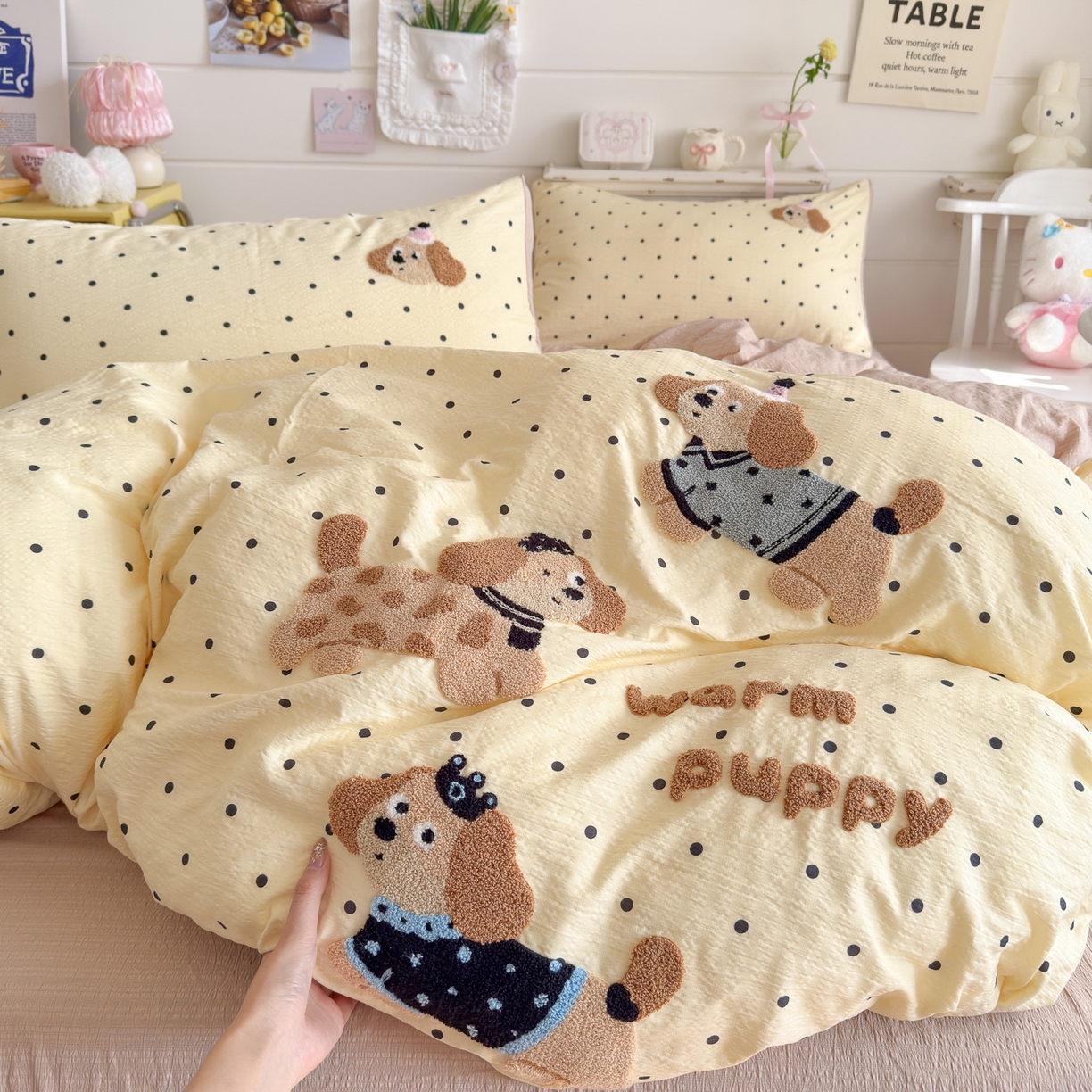 91家纺网 家纺一手货源 找家纺 （总）卡斯诺家纺馆 2026新款皱皱棉双层纱毛巾绣四件套（下载文件包含买家秀）