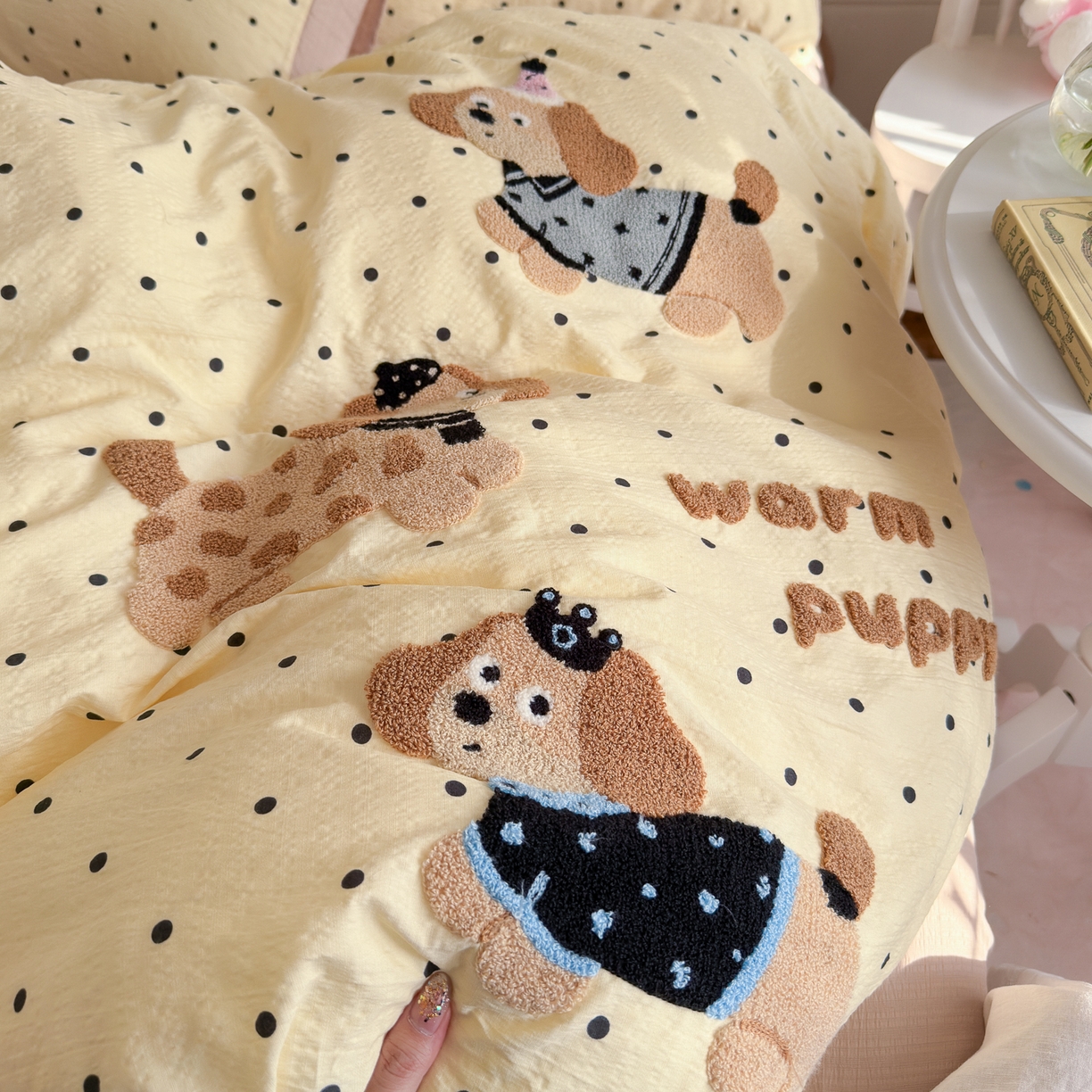 91家纺网 家纺一手货源 找家纺 （总）卡斯诺家纺馆 2026新款皱皱棉双层纱毛巾绣四件套（下载文件包含买家秀）