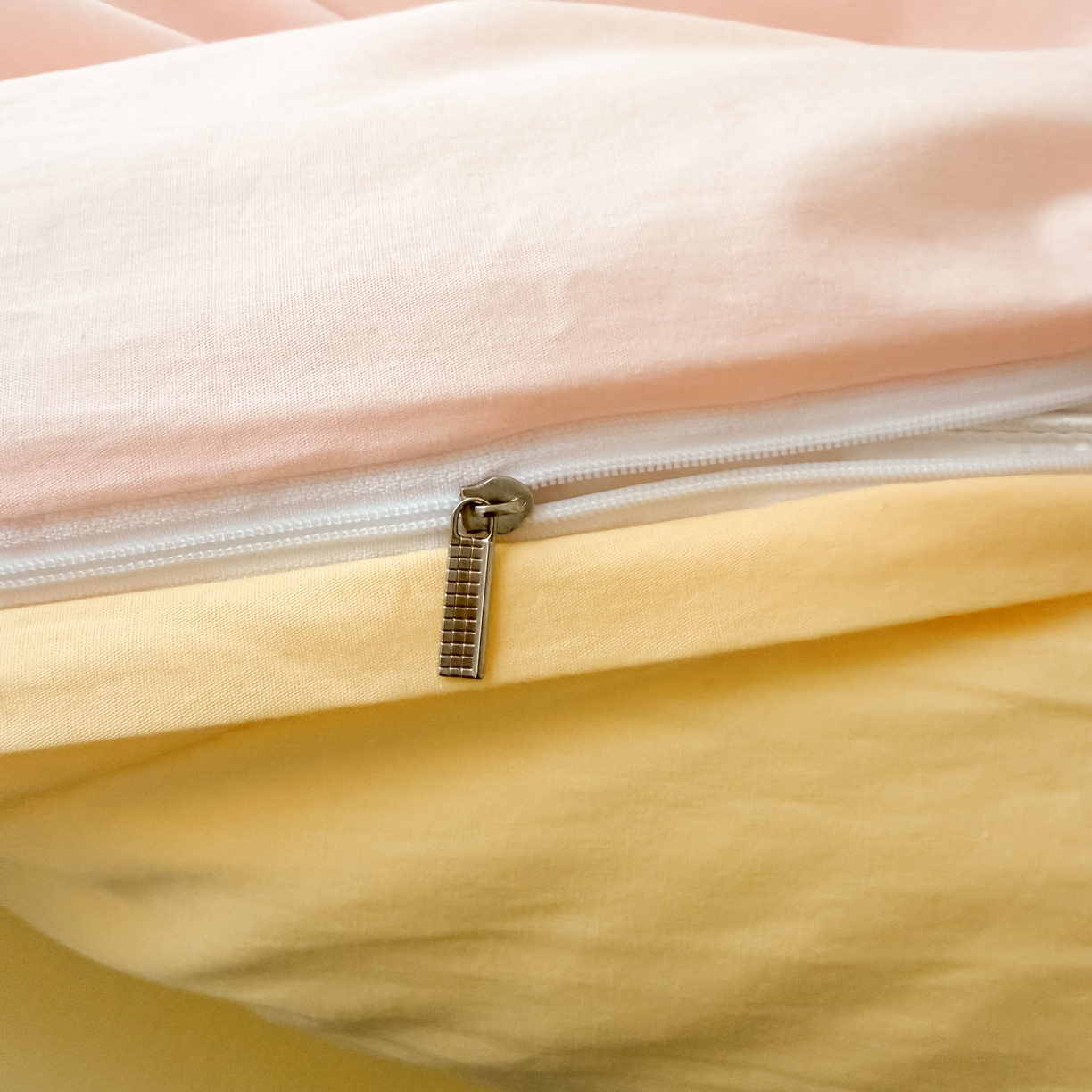 91家纺网 家纺一手货源 找家纺 木子家纺 2026新款高支高密全棉纯棉双拼纯色四件套 甜橙柠檬