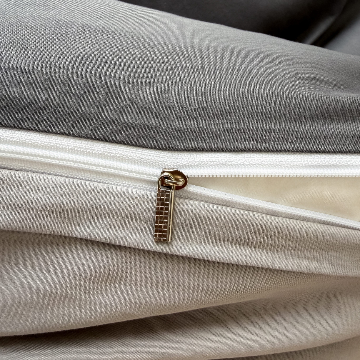 91家纺网 家纺一手货源 找家纺 木子家纺 2026新款高支高密全棉纯棉双拼纯色四件套 星月灰