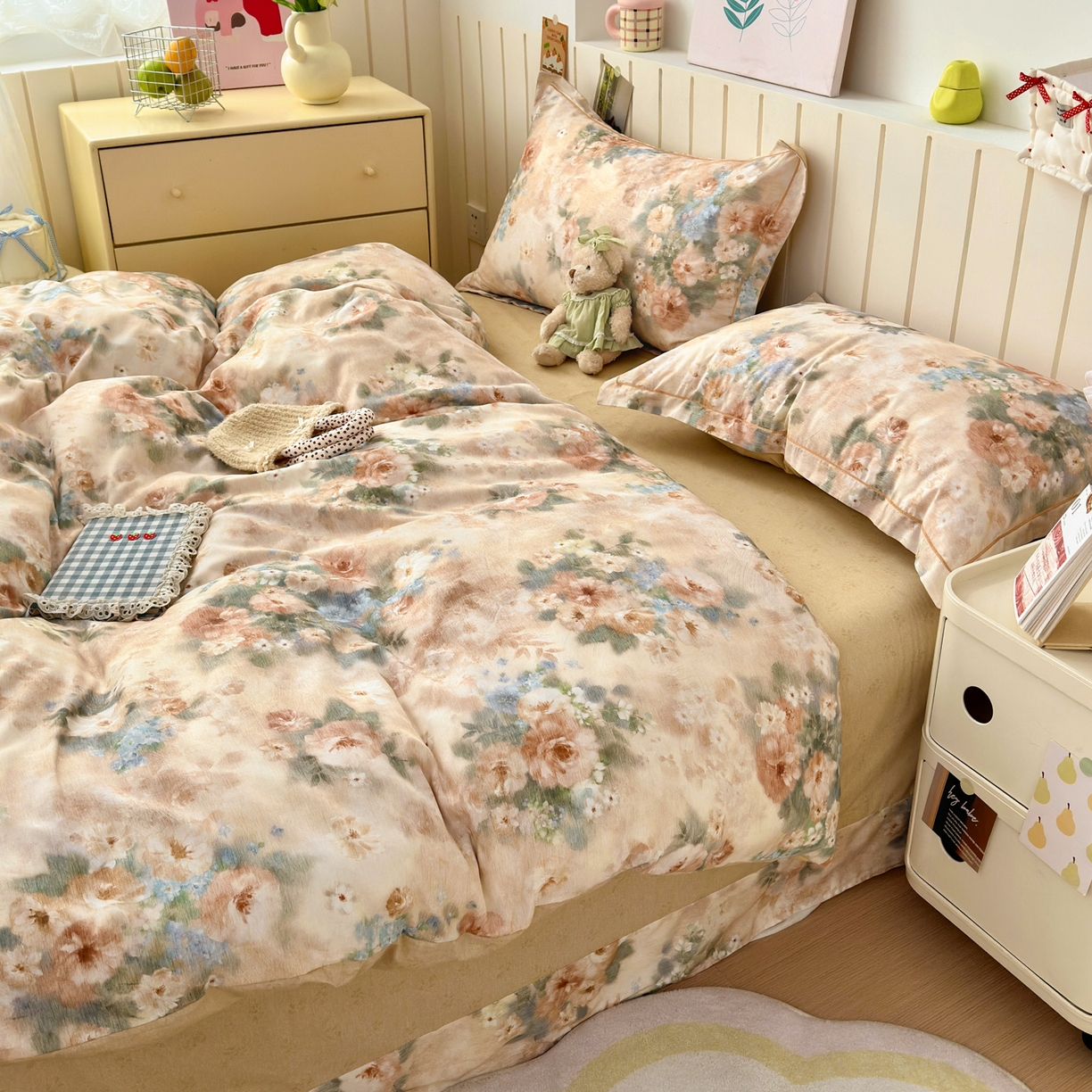 91家纺网 家纺一手货源 找家纺 （总）乐童家纺 2026新款全棉网红直播爆款吊边一字绣工艺款四件套-系列二