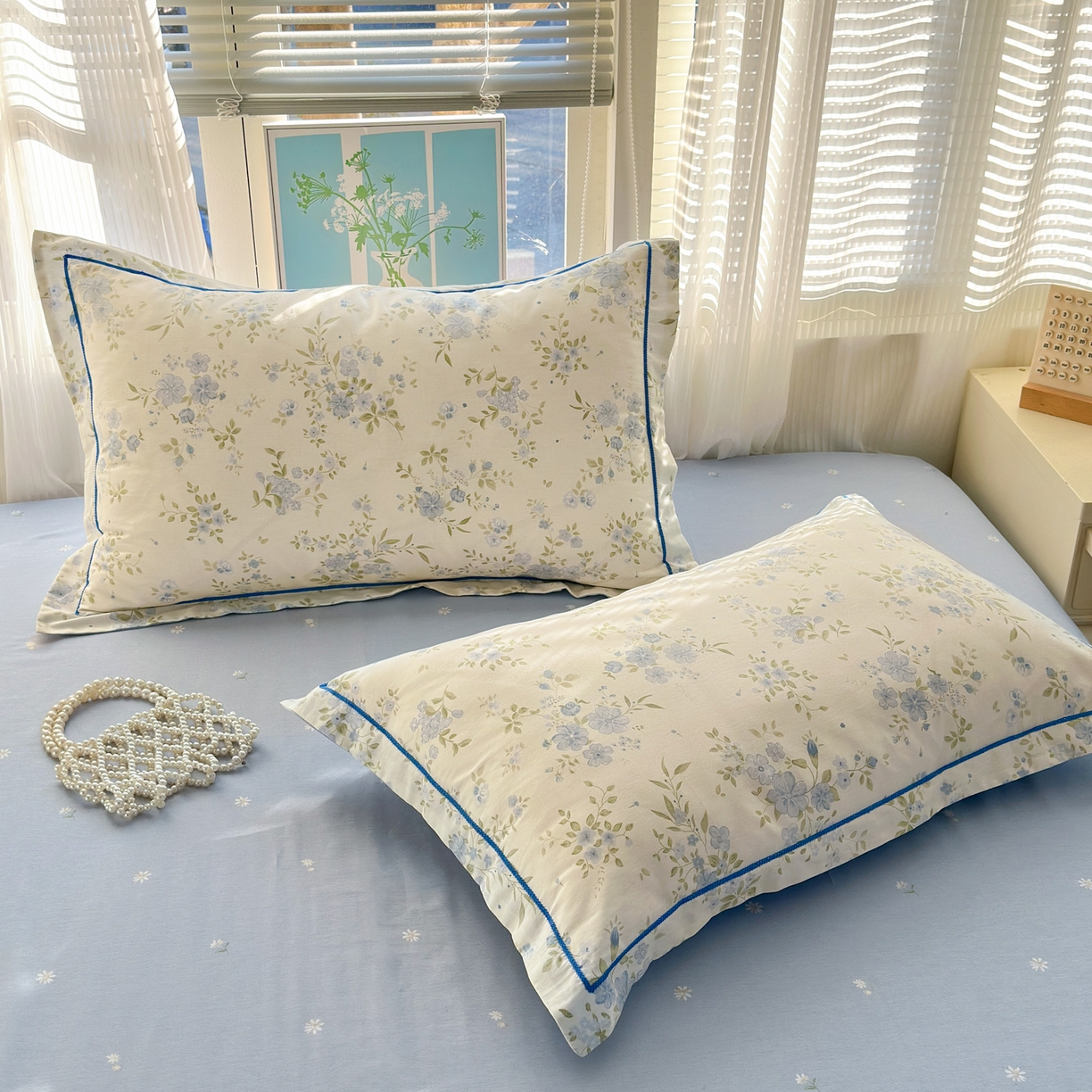 91家纺网 家纺一手货源 找家纺 乐童家纺 2026新款全棉网红直播爆款吊边一字绣工艺款四件套-系列二 苏林米兰